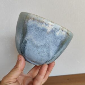 Ciotola Artigianale in Ceramica Gres | Scodella Fatta a Mano Cascate di Blu