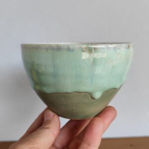 Ciotola artigianale in ceramica| Scodella in gres verde giada e salvia scuro