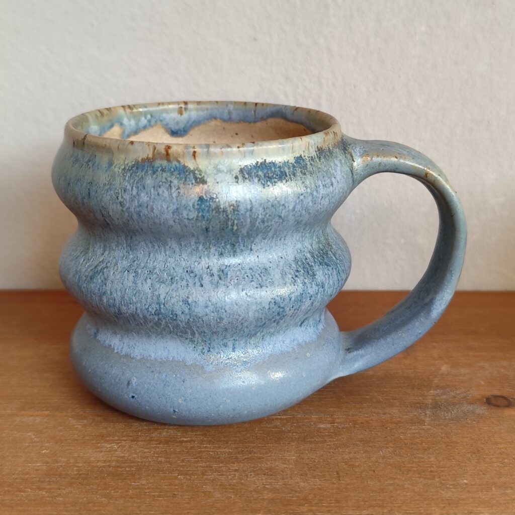 Tazza mug in gres blu cobalto